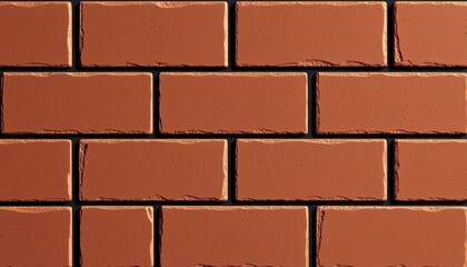 Obraz premium Classic red brick wall, neatly arranged bricks with clean white mortar, timeless construction design, 3D illustration