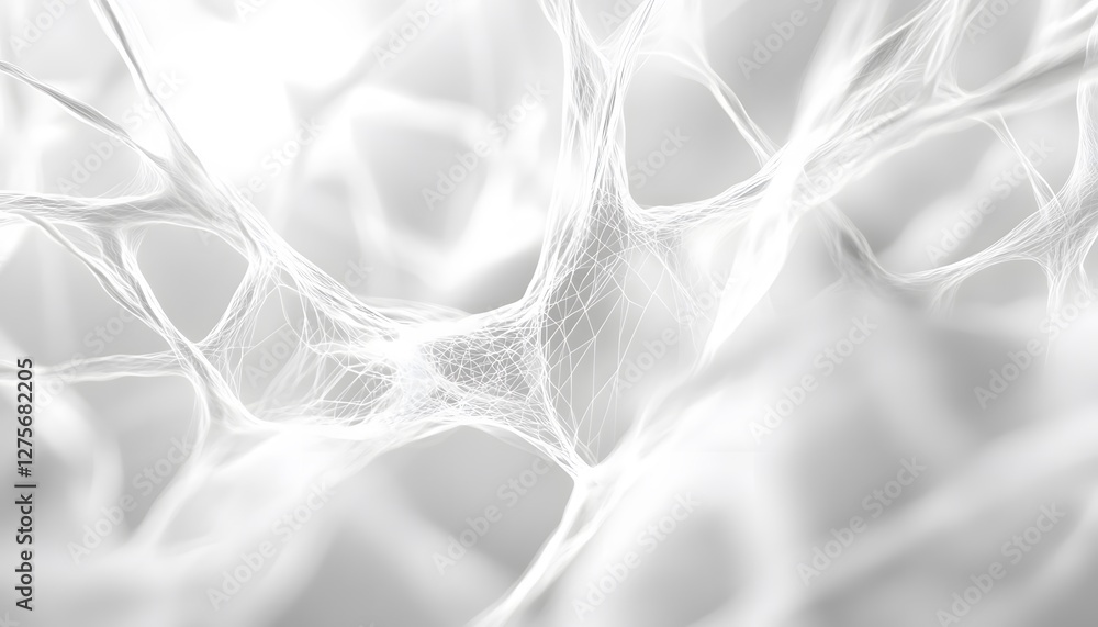 Fototapete abstract interconnected network of white lines on a light background