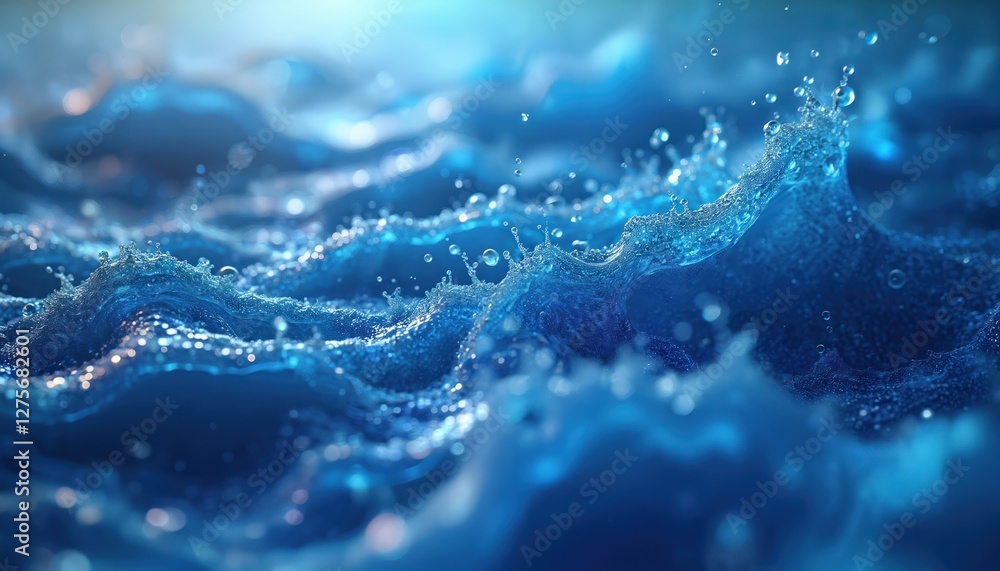 Poster vibrant abstract blue liquid background animation. futuristic flowing visual motion, dynamic graphic
