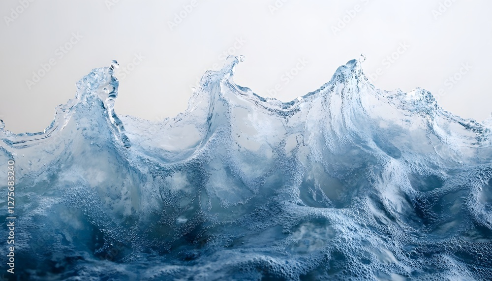 Poster a dynamic water wave with intricate textures and motion