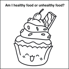 Kawaii Food: Black and white to Color—for Kids