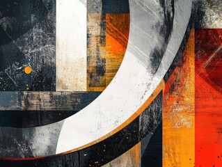 Dynamic composition with contrasting glossy and matte textures, creating a visually striking effect