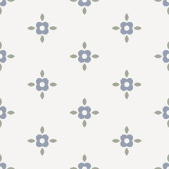 Rustic simple floral seamless pattern. Small flower pattern background. Repeat Ditsy print beige and light blue retro style background for fashion,fabric, wrapping, kitchen and furniture decor.