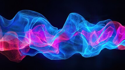 Obraz premium Abstract Neon Wave: A Symphony of Blue and Pink Energy