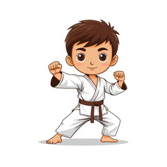 kid practicing karate vector illustration © Meiga Adam