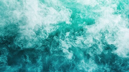 Abstract Teal and White Smoke Swirls: A Serene Visual Symphony