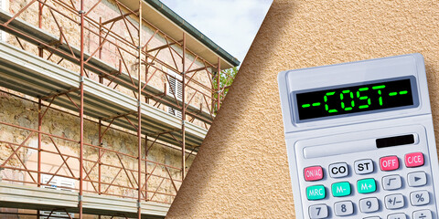 COSTS FOR REPLASTERING THE FACADE OF A BUILDING - Removing old plaster from a wall and replacement...