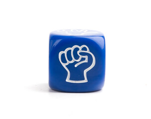 cube for the game rock paper scissors