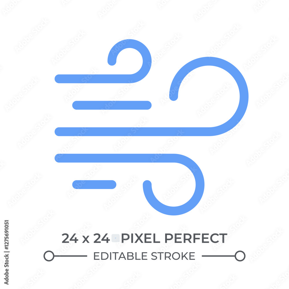 Poster blowing wind duotone color ui icon. air flows movement. atmospheric natural phenomena and weather pr