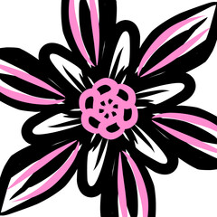 Stylish Pink and Black Flower