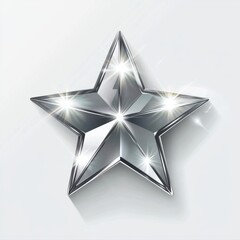 Obraz premium Soft Glowing Silver Star with Subtle Light Reflections and Highlights
