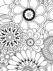 flower background  black and white pattern design