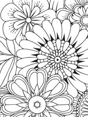 very esay floral coloring pattern design 