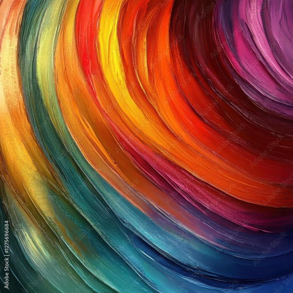 Poster vibrant swirls of colorful abstract art with dynamic and fluid brush strokes