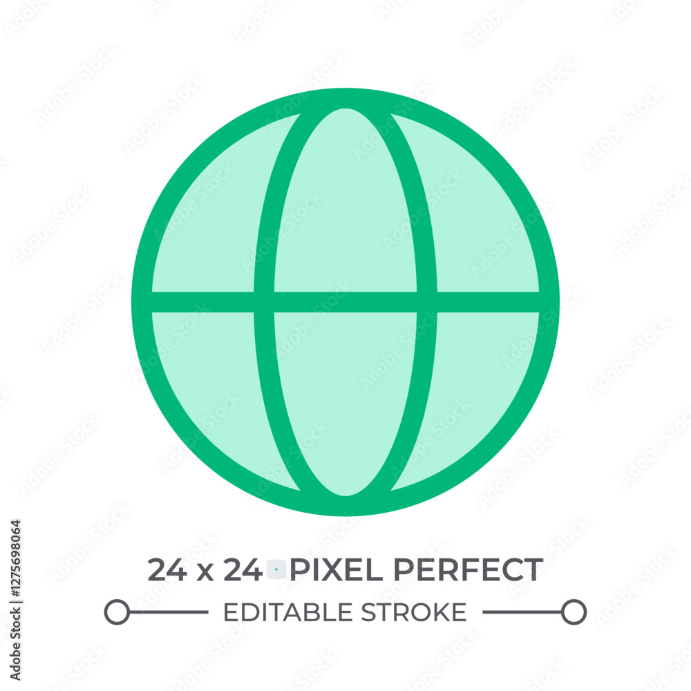 Poster internet connection duotone color ui icon. earth globe with grid network. world communication symbol
