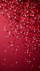 Red shredded paper celebrating holiday poster background