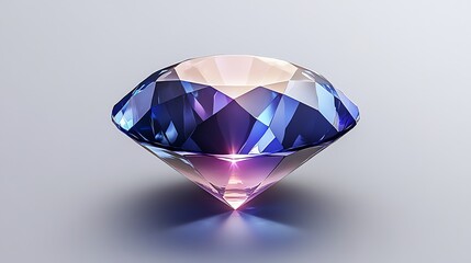 Stunning Blue Diamond Gemstone 3d Render