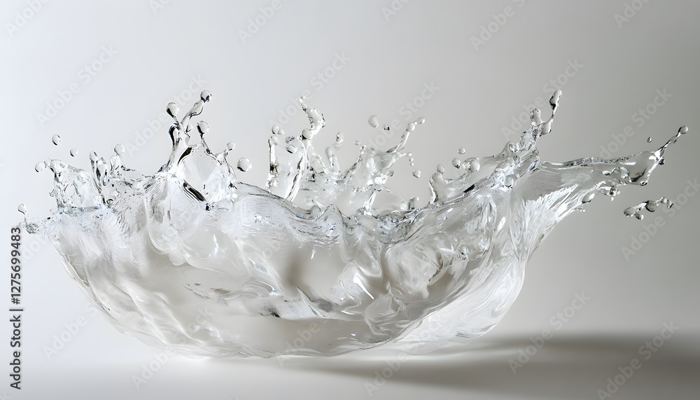 Poster clear water splashing and rippling in a dynamic motion