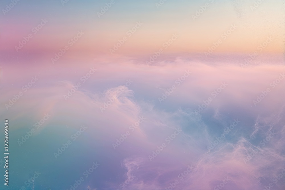 Poster ethereal pastel gradient fog background texture with soft focus haze effect and retro color tones