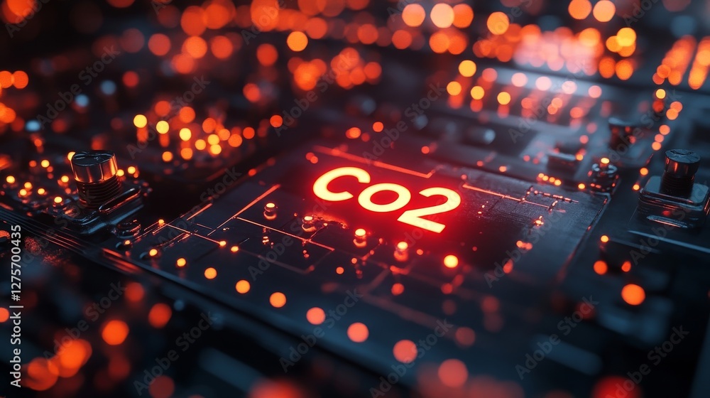 Poster abstract technology background with co2 emission text display
