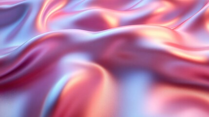 Obraz premium Pink iridescent fabric, flowing, studio, backdrop, design