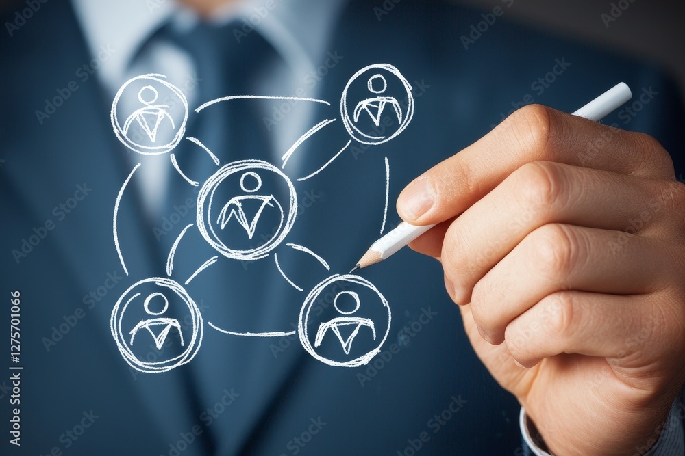 Poster business and technology concepts are closely linked to the structure of an organisation and people's