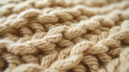 A detailed close-up of woven natural fibers, highlighting the texture and pattern of the intricate craftsmanship. The soft beige color adds warmth and depth