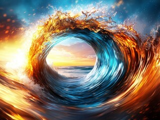 Spectacular ocean wave action at sunrise nature photography coastal environment vibrant viewpoint