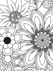 Colorful flower Butterfly pattern: Coloring Book Pages Designed