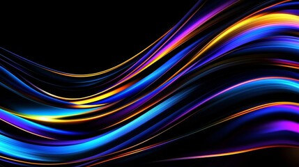 Fototapeta premium The holiday background is an abstract representation with blurred rays and sparkles, showcasing a fantastic blue and rose light effect through digital fractal art and 3D rendering