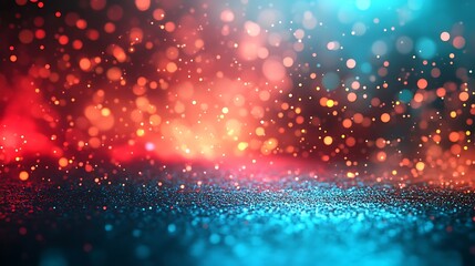 Fototapeta premium Magical Abstract Bokeh Background with Red and Blue Glittering Lights