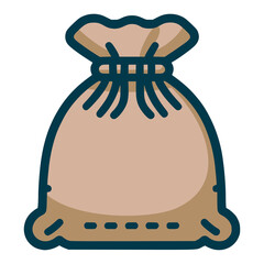 empty bag sack flat color vector illustration template design