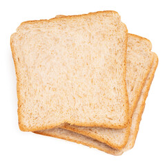 Top view delicious whole wheat bread isolated