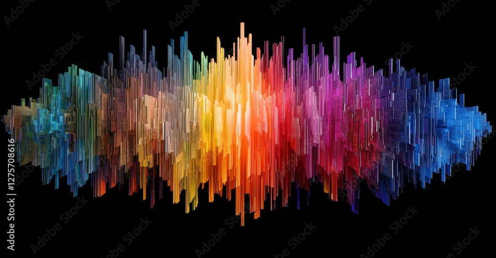 Poster a digital wallpaper design featuring abstract big data elements, including a motion pattern texture 