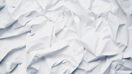 Obraz premium White wrinkled paper texture scattered across a flat surface in a creative workspace during daylight