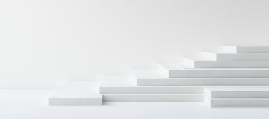Obraz premium White Steps Studio Background Product Display (1)