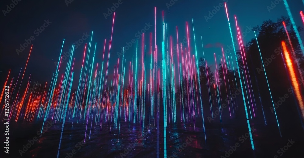 Aufkleber a cityscape backdrop features a 5g network digital hologram and internet of things alongside 5g netw