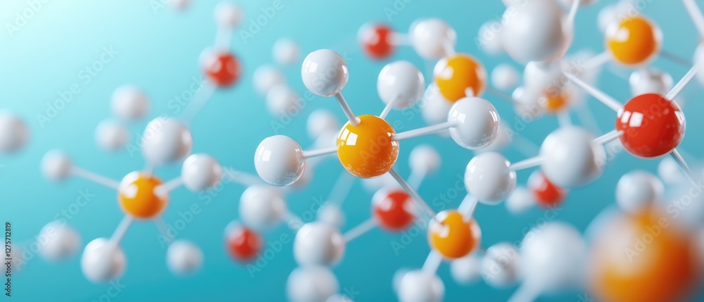 Poster exploring molecular reactions chemistry chains in action laboratory setting scientific visualization