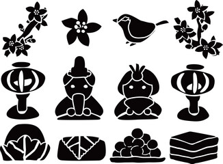 ひな祭りのベクターイラストセット