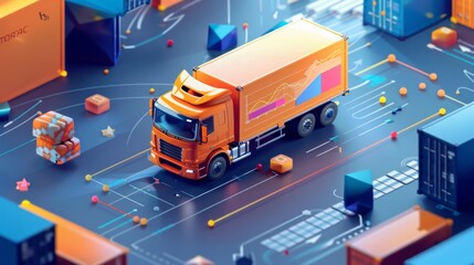 Marketing research in logistics and supply chain management utilizes data and graphs, Ai Generative.
