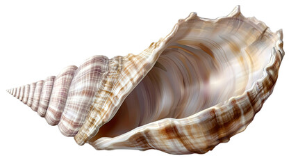 Obraz premium Elegant Seashell with Striped Pattern on a Clean Black Background for Stock Photography