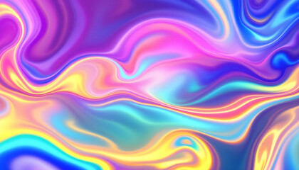 Obraz premium Metallic holographic iridescent gradient background