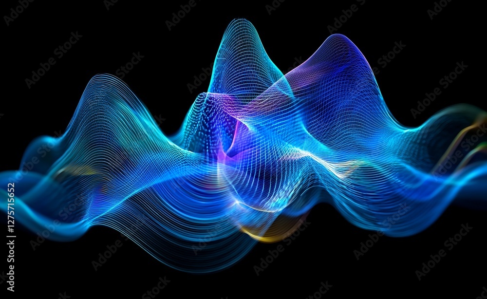 Poster a modern and clean visual effect is achieved through the combination of abstract blue and black in a