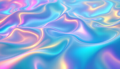 Obraz premium Metallic holographic iridescent gradient background