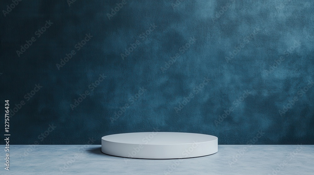 Poster circular display platform against dark textured background