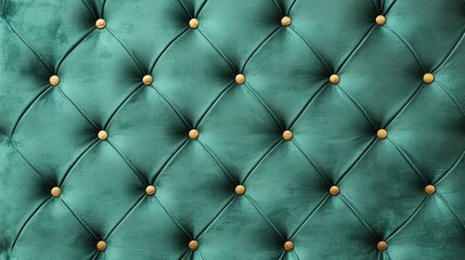 Luxurious Green Velvet Upholstery with Elegant Button Tufts