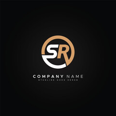 Abstract Letter SR Logo - Initial Monogram Template for Alphabet S and R