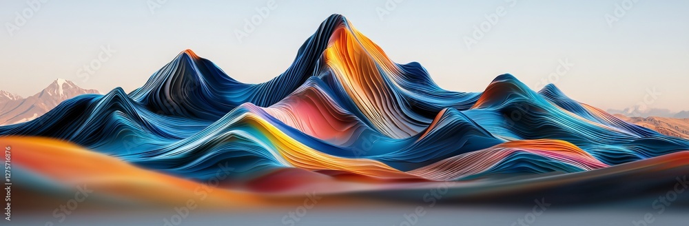 Poster this abstract wave background features a horizontal design with a vibrant color palette including mi