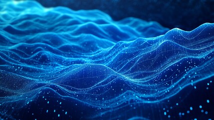 Fototapeta premium Blue digital binary data, concept technology 