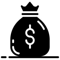 money bag vector glyph icon